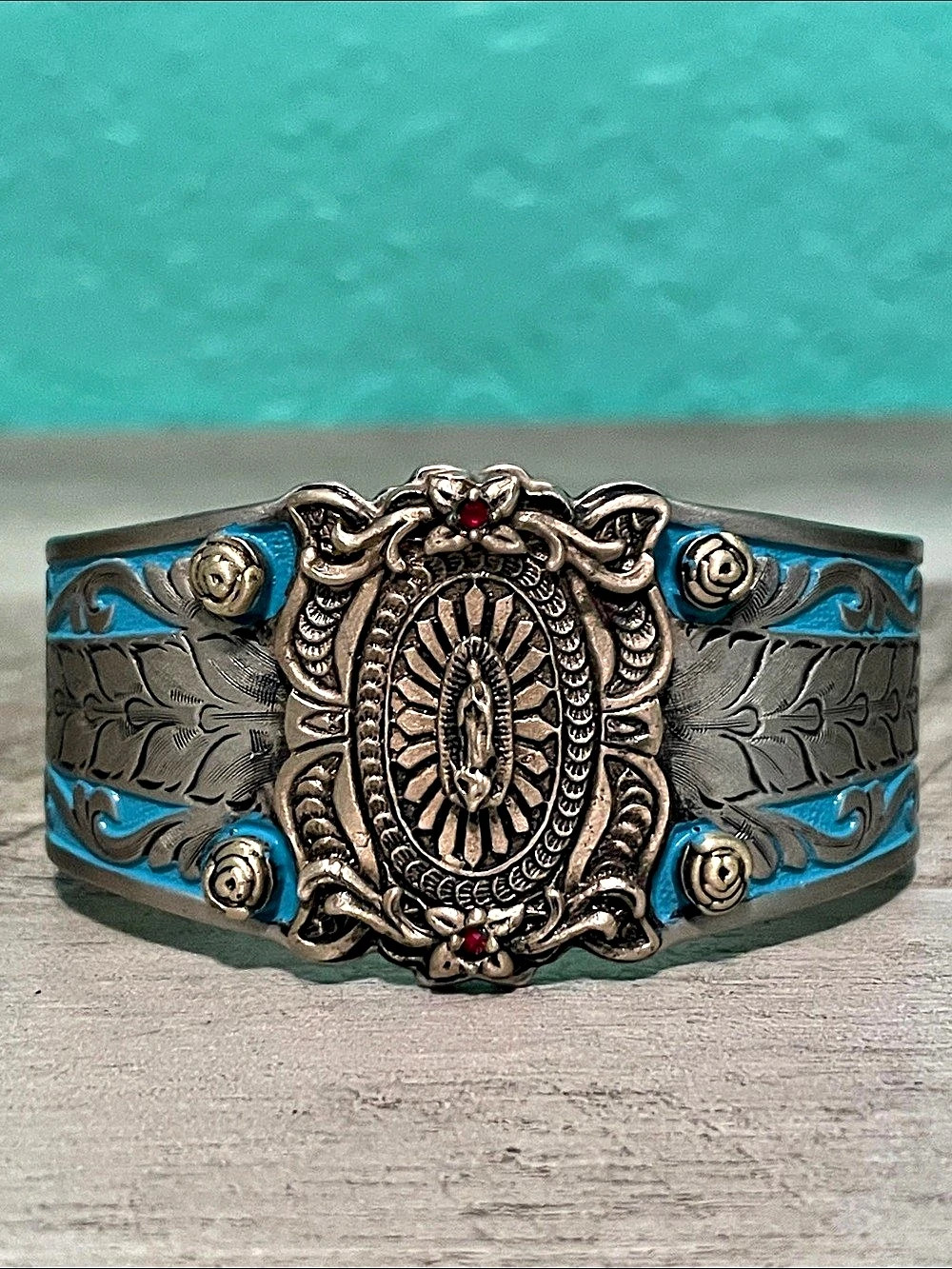 Augus Blue & Silver Statement Cuff Bracelet